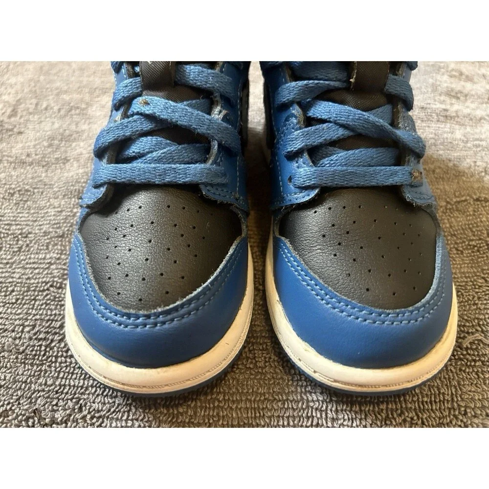 Nike Air Jordan 1 Retro High OG TD Dark Marina Blue Black Kids Size 9C AQ2665-40
